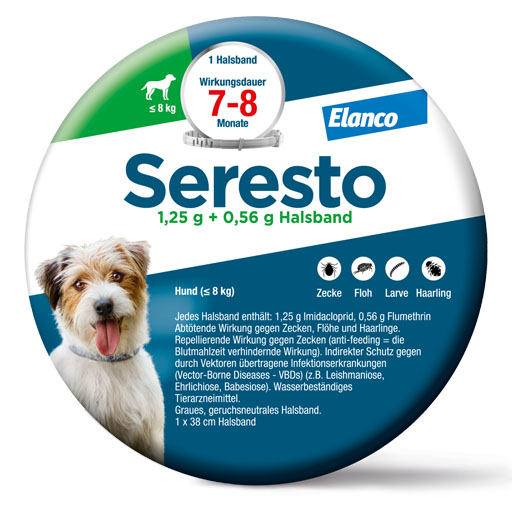 SERESTO 1,25g + 0,56g Halsband f&uuml;r Hunde bis 8kg